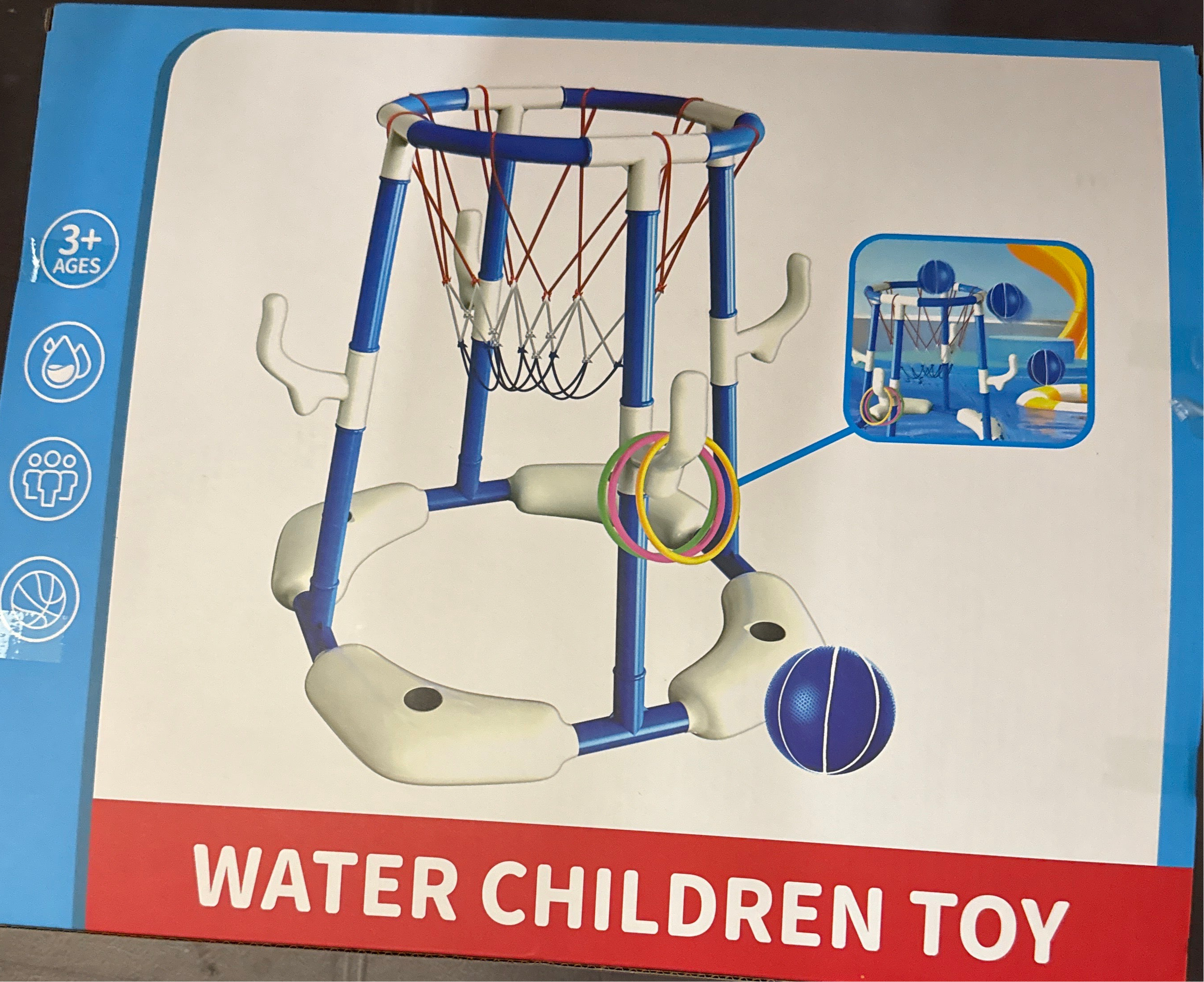 2-in-1 Floating Pool Basketball Hoop.