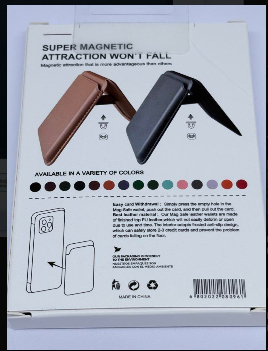 Magnetic Leather Wallet attach securely to your smartphone using MagSafe technology