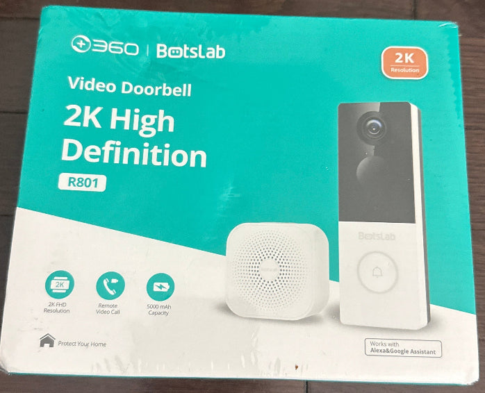 360 Botslab Video Doorbell R801 offers advanced security with sharp 3MP resolution and HD night vision