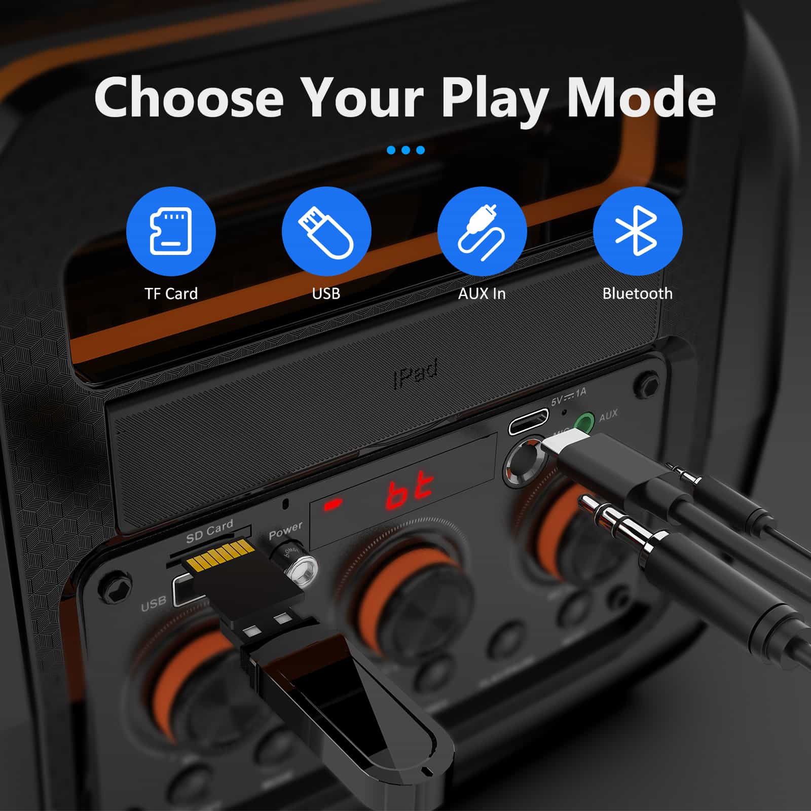 JYX D13 Portable Karaoke Machine with 2 Microphones