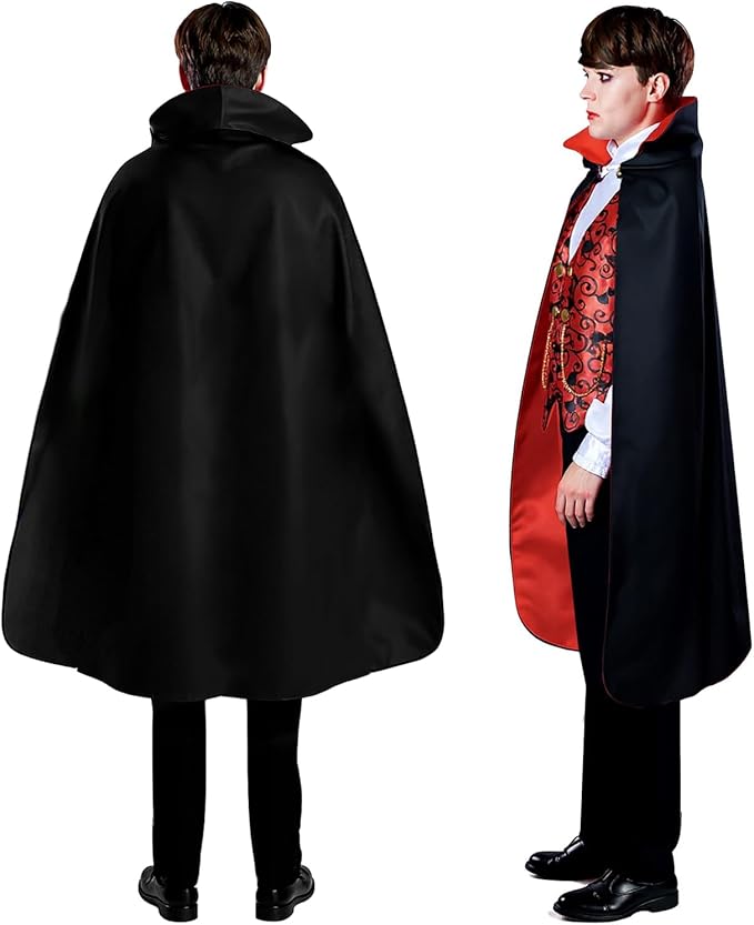 Vampire Costume Set, Halloween Party Vampire Cosplay Outfit with Cape, Shirt, Pants & Cane, kids dracula costume