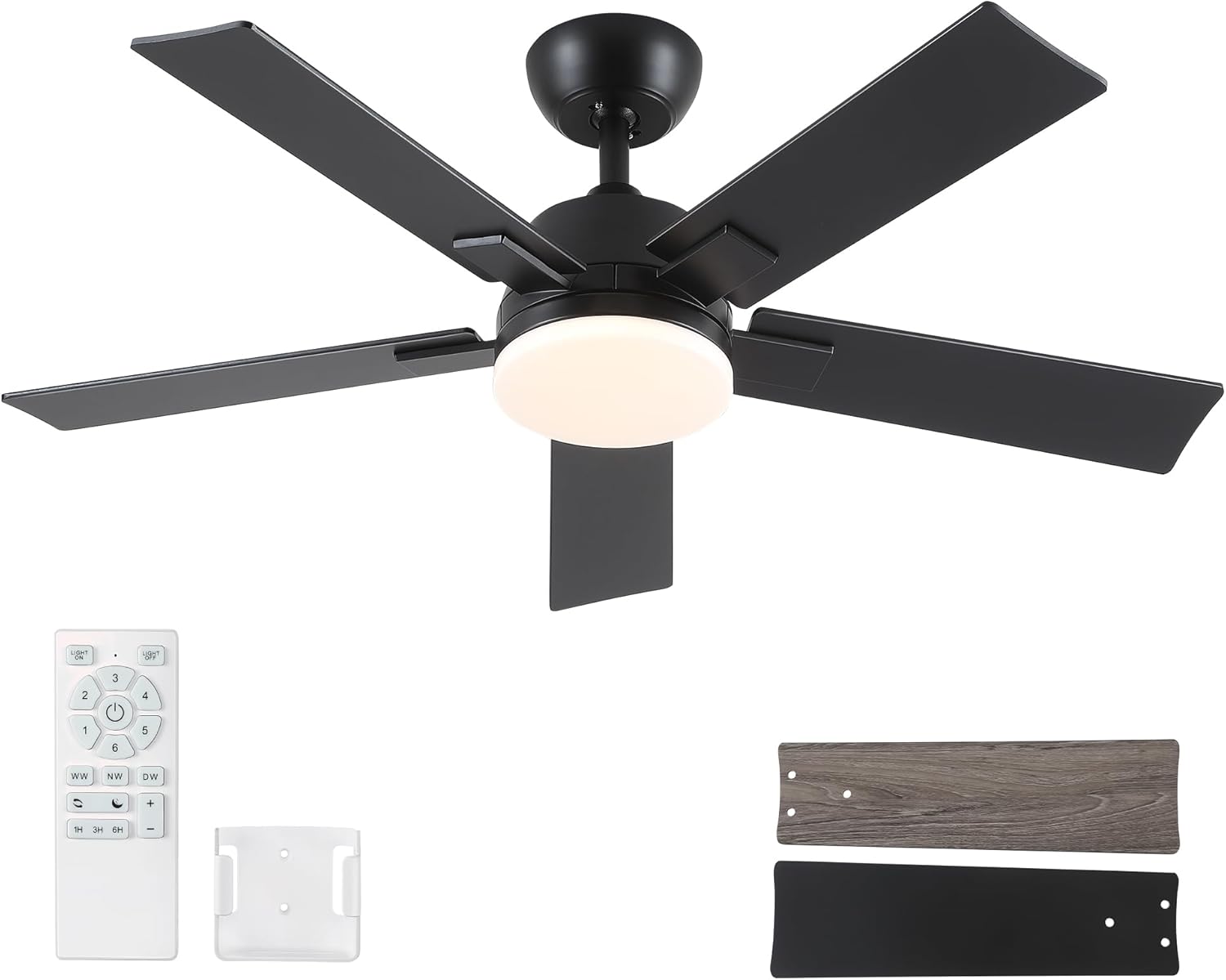 Rayqueen 42 inch ceiling fan with remote and light