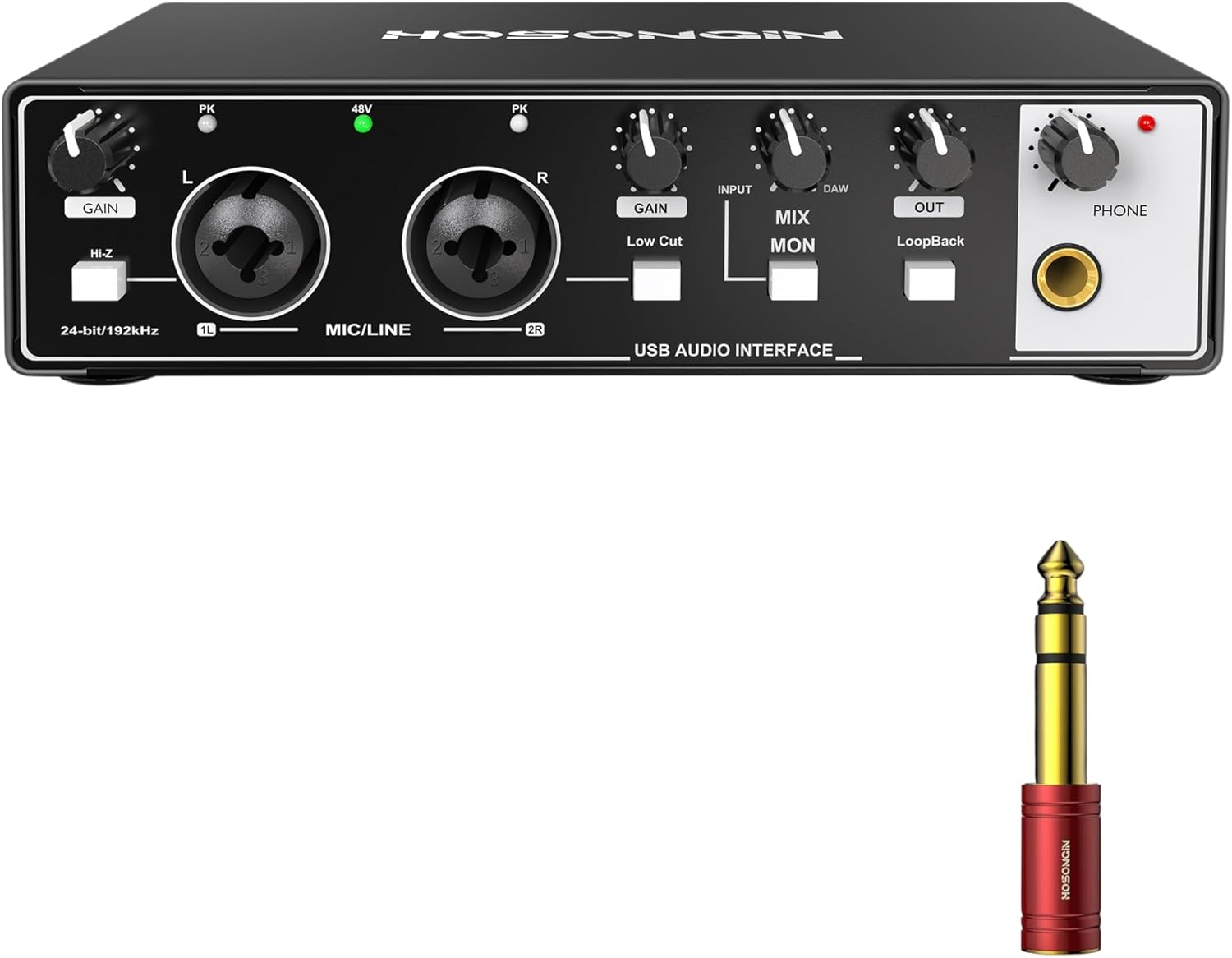 Hosongin USB audio Interface Professional Recording Sound card