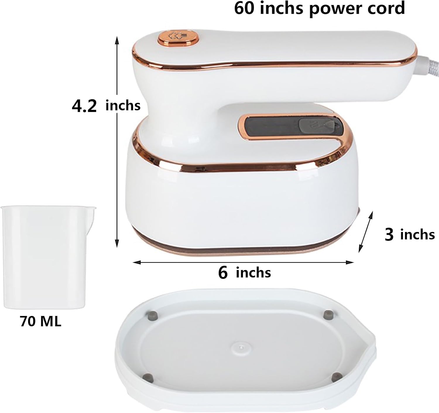 180 Rotating Handheld 2-in-1 Foldable Mini Steam Iron, 1000W
