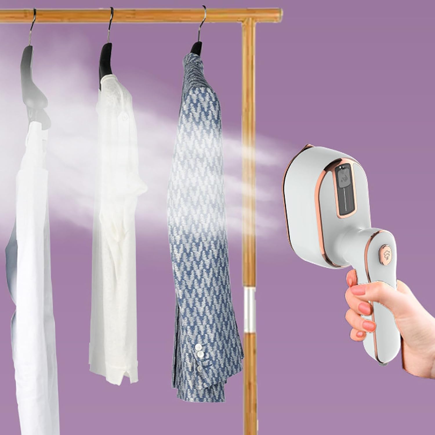 180 Rotating Handheld 2-in-1 Foldable Mini Steam Iron, 1000W