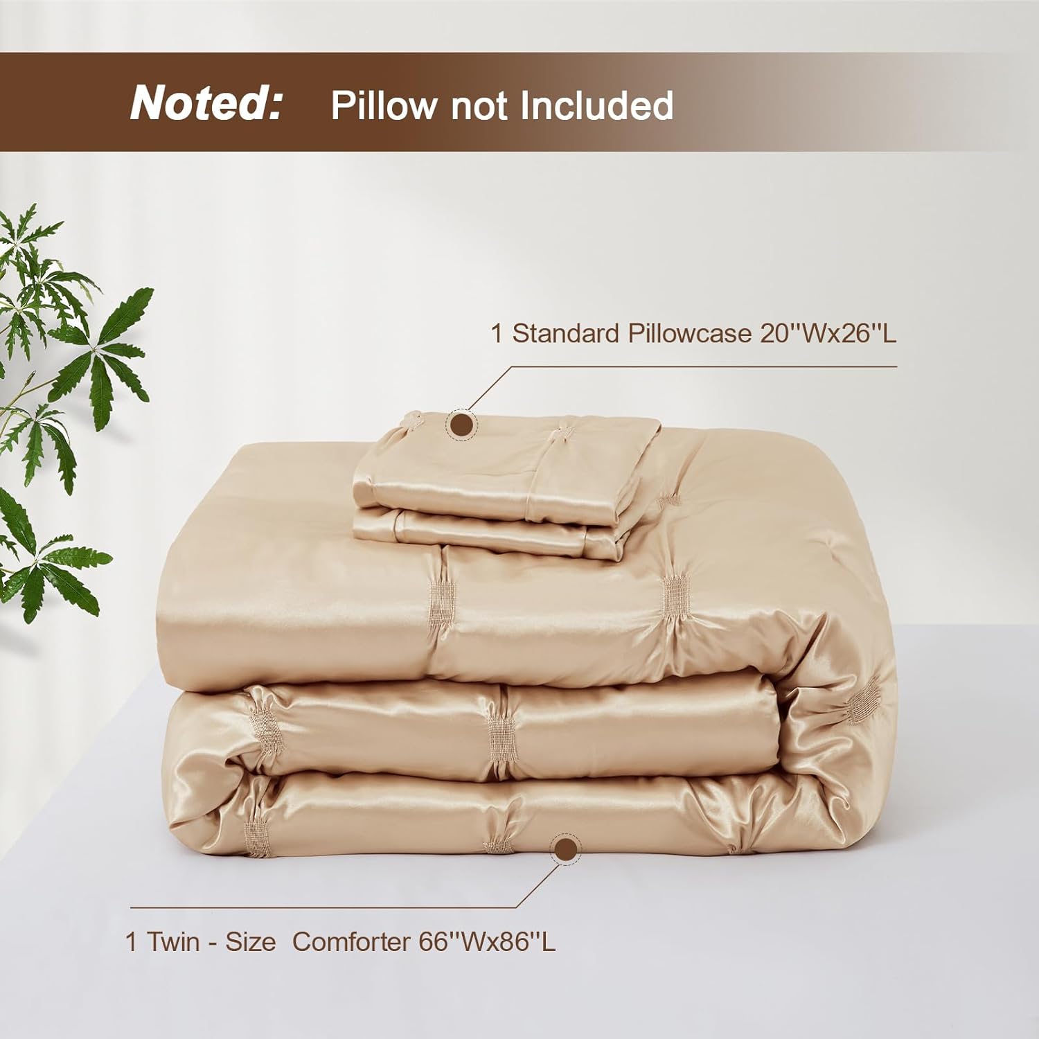 Lanest Housing Twin Size Satin Comforter