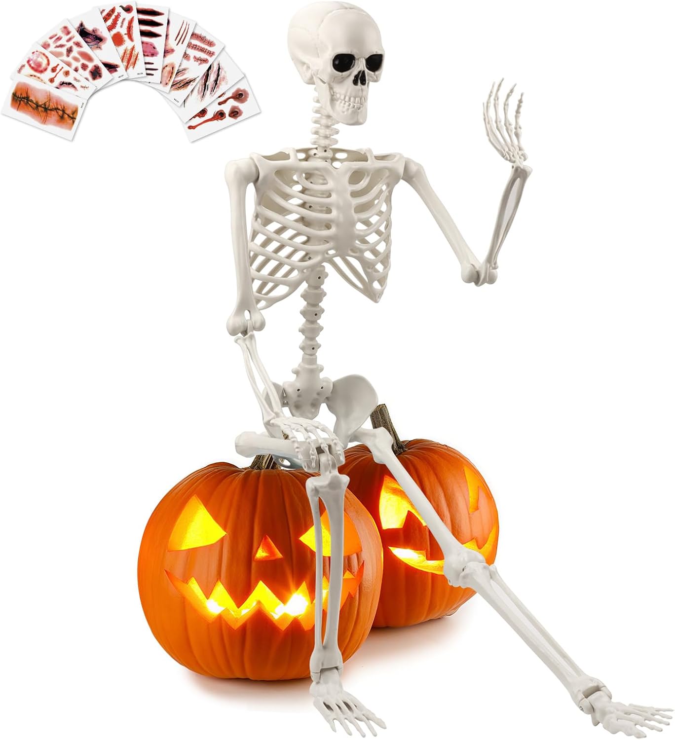 5.4 FT Giant Skeletons for Halloween, Life Full Size Skeleton with Movable Posable Joints