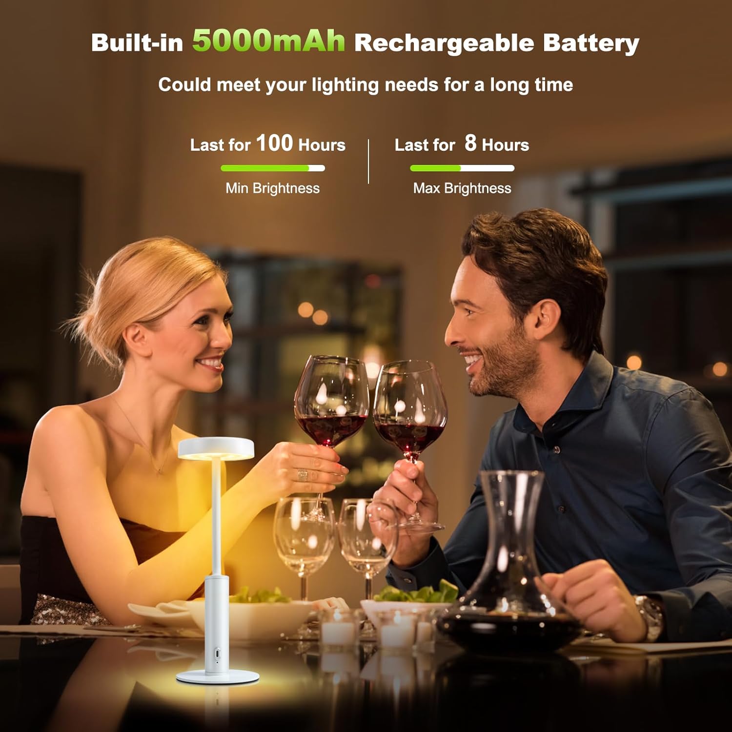 Ascher Cordless Table Lamp, 3 Color Temperatures, 7 RGB Colors