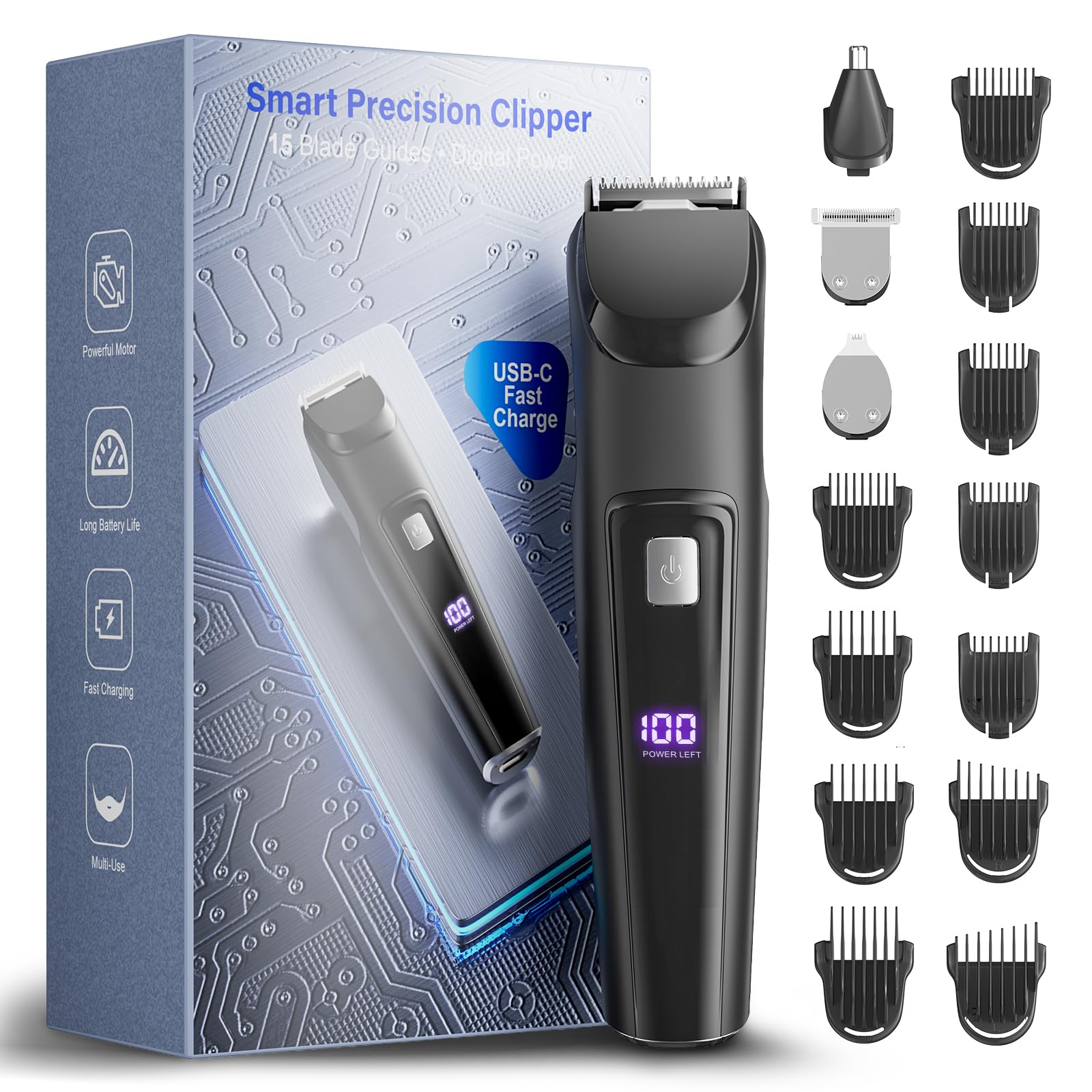 RICAF all-in-one cordless beard trimmer kit — actual product photo