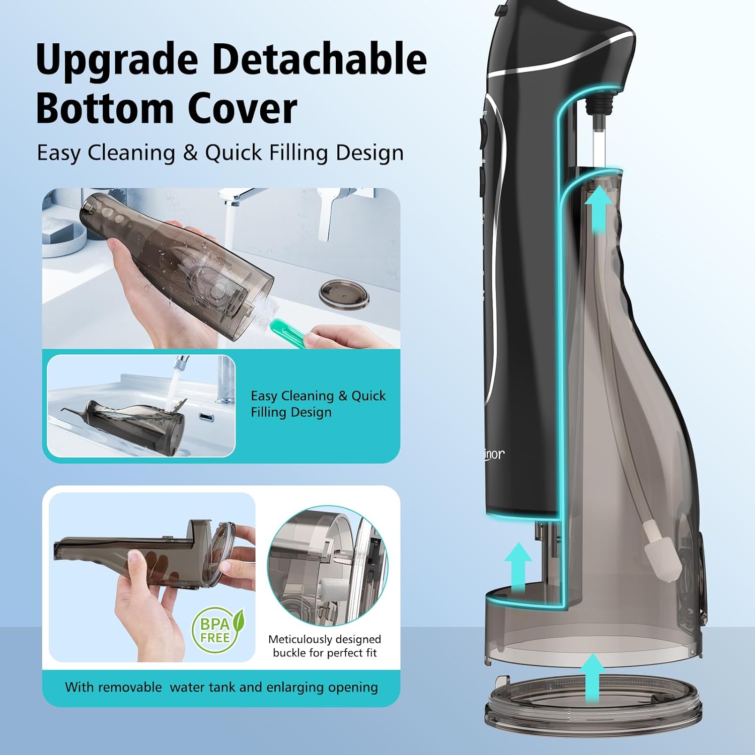 Leominor Water Flosser Pick - 300ML Portable Oral Irrigator | IPX7 Waterproof