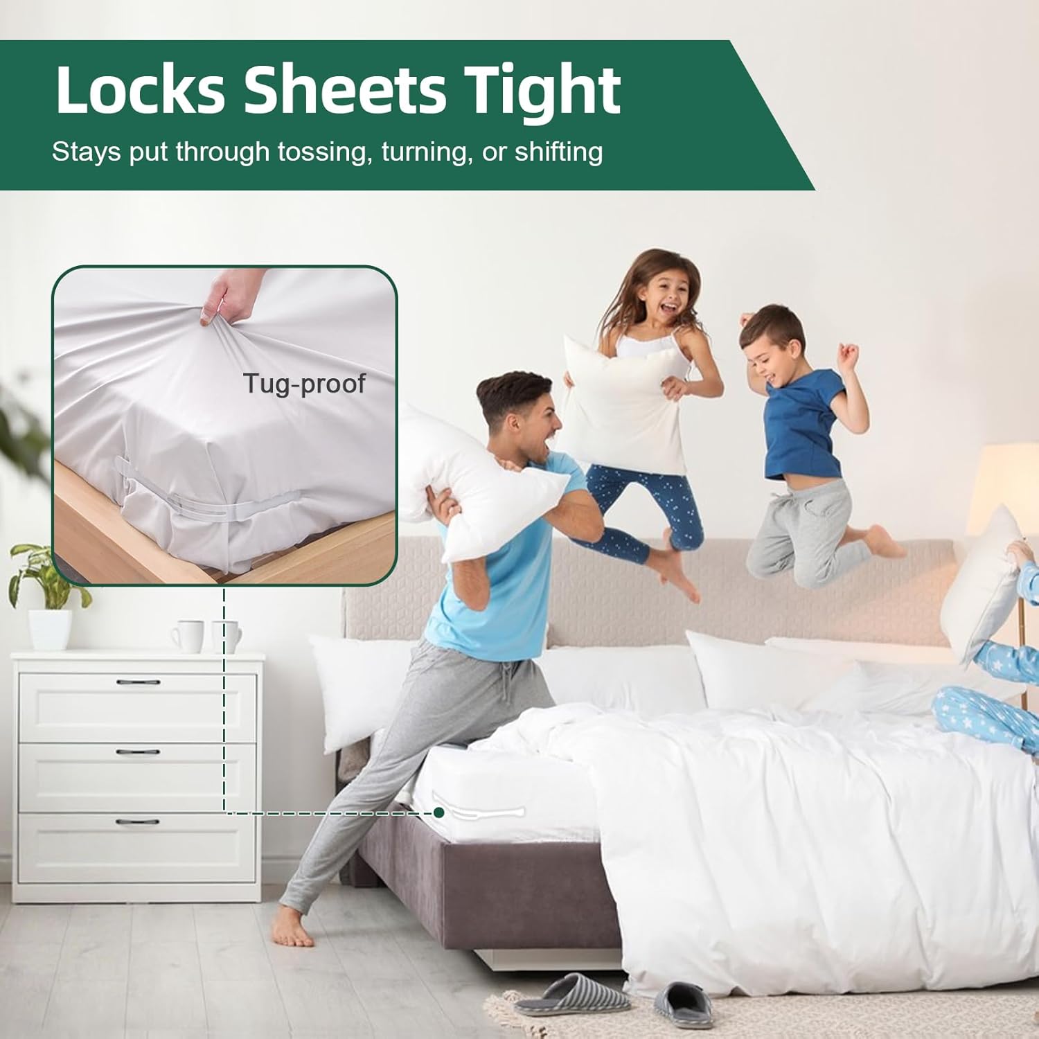 WEXFFU Bed Sheet Holders for Corners Keep Sheets Firm & Tight, Heavy Duty Mattress