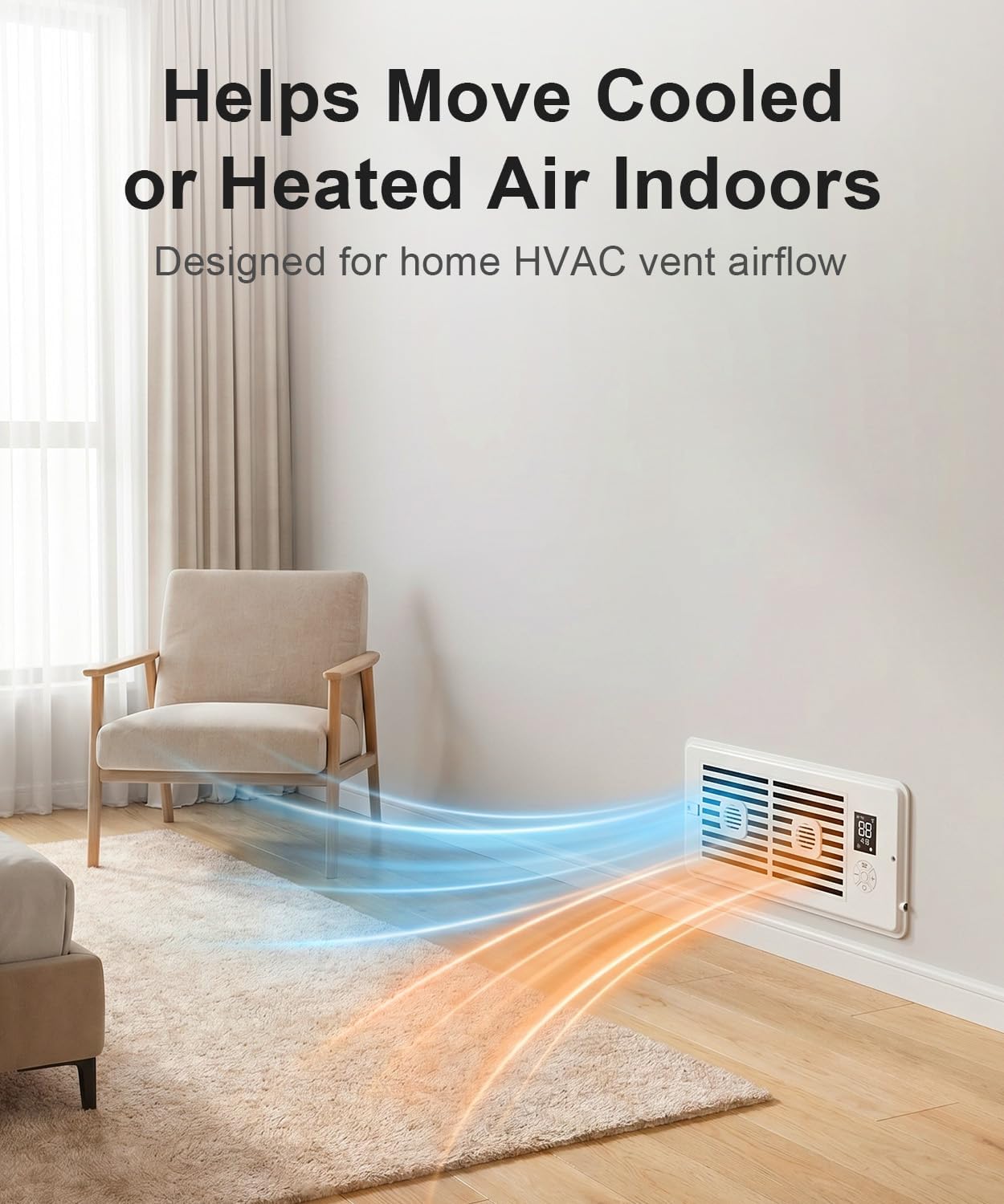 MYLLIUIM Register Booster Fan 4x10 Vent Remote 3 Modes 10 Speeds