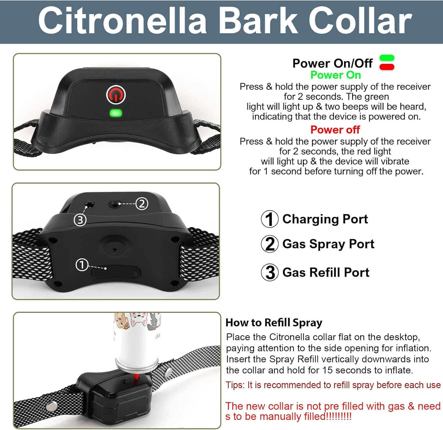Citronella Training Collar for Dogs T510 with NO Refill