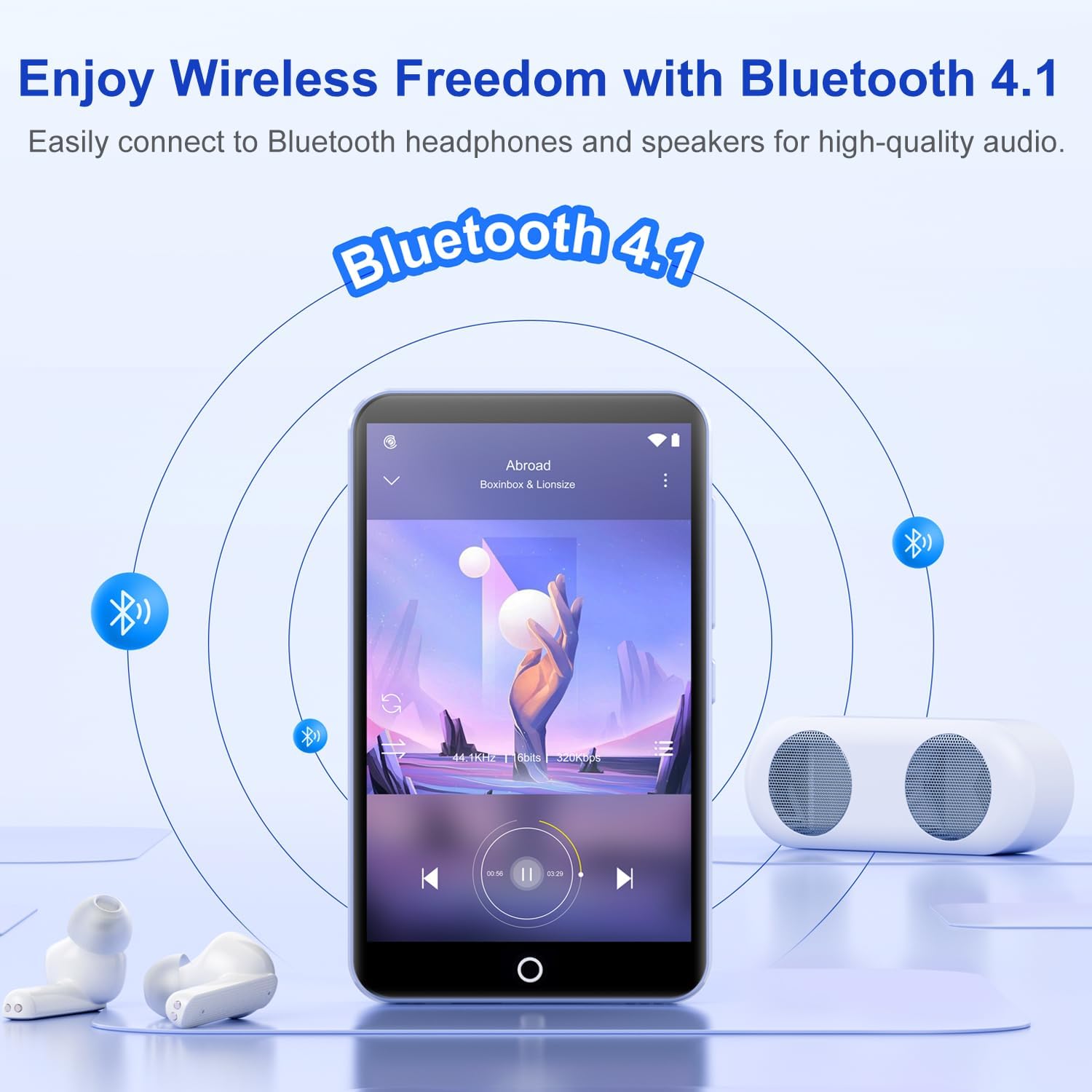 Conrain 0GB MP3 Player, featuring a 4.02" HD touch screen for crisp visuals