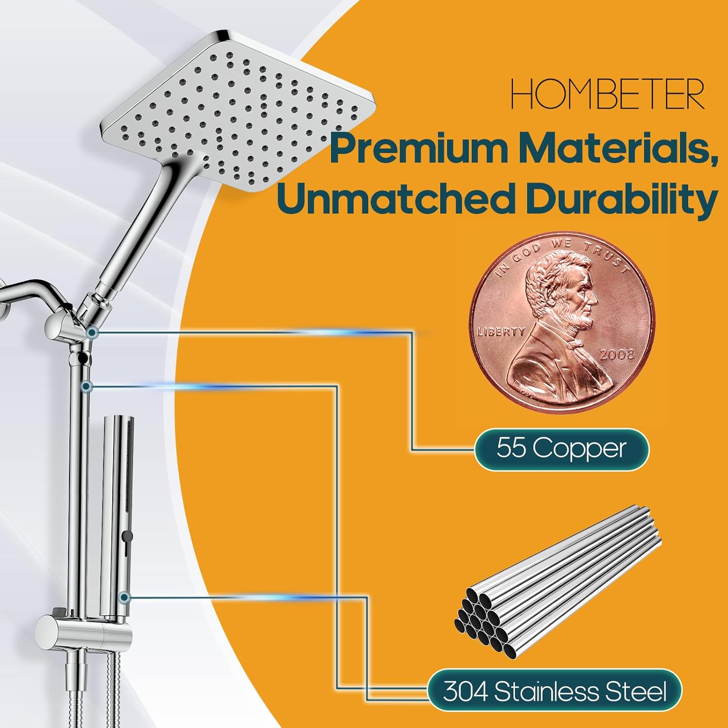 Hombetter Shower Heads handheld spray combo Model SS1580