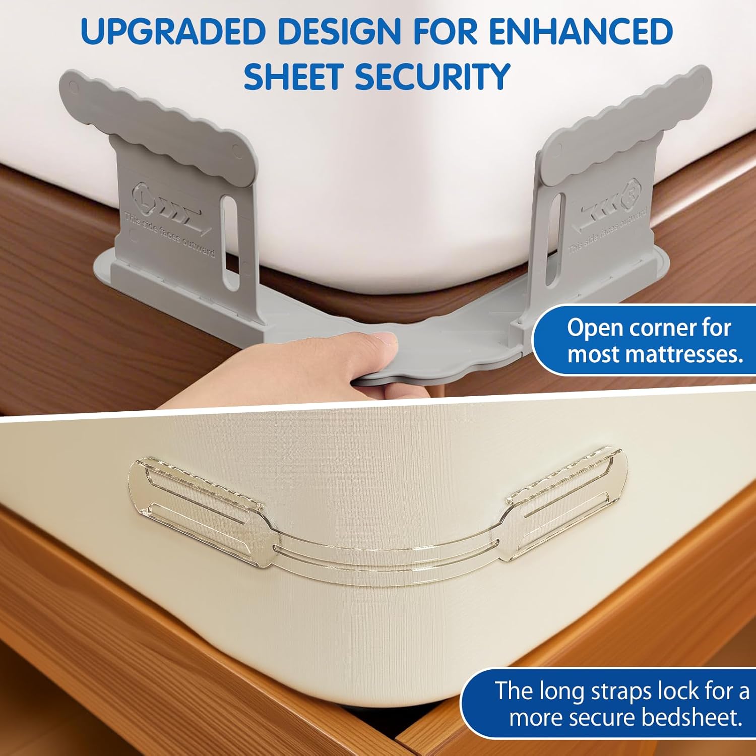 Alwenid Bed Sheet Holders are designed to securely fasten fitted bedsheets t