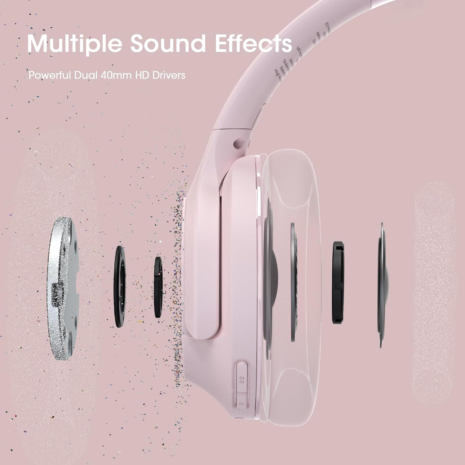 YUMONDEAR Bluetooth Headphones Over Ear, 80H Playtime Wireless Headphone with 3 EQ