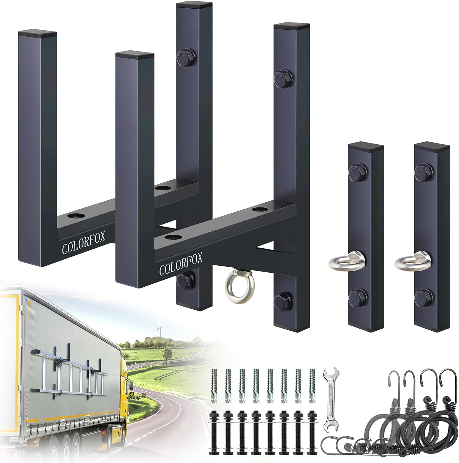 Colorfox trailer ladder rack is crafted from heavy-duty alloy steel