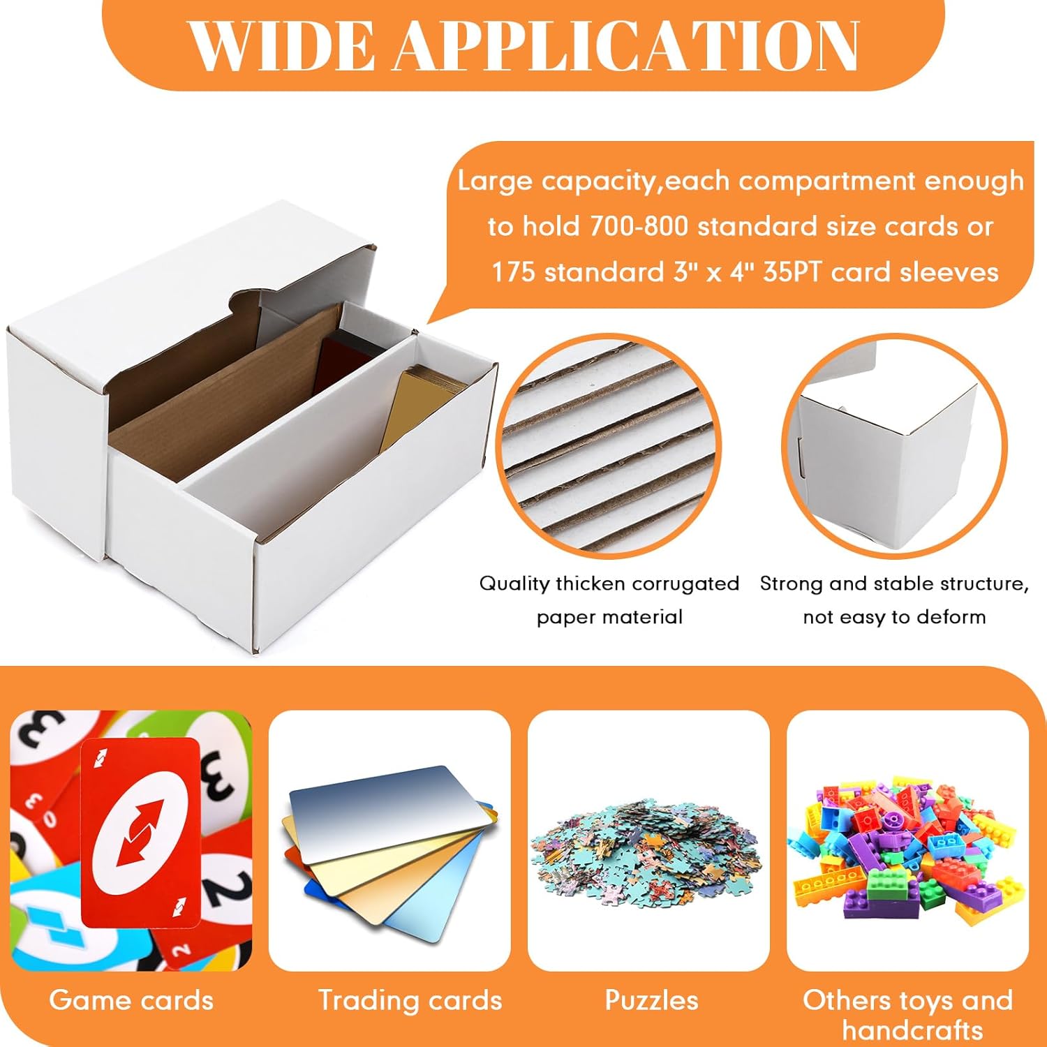 Yexiya 2 Pack 1600 Count Trading/Gaming Card Storage Box 2 Row