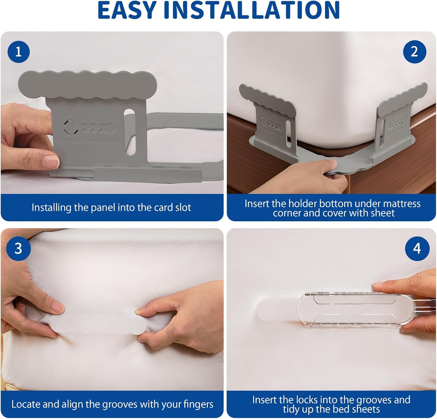 Alwenid Bed Sheet Holders are designed to securely fasten fitted bedsheets t