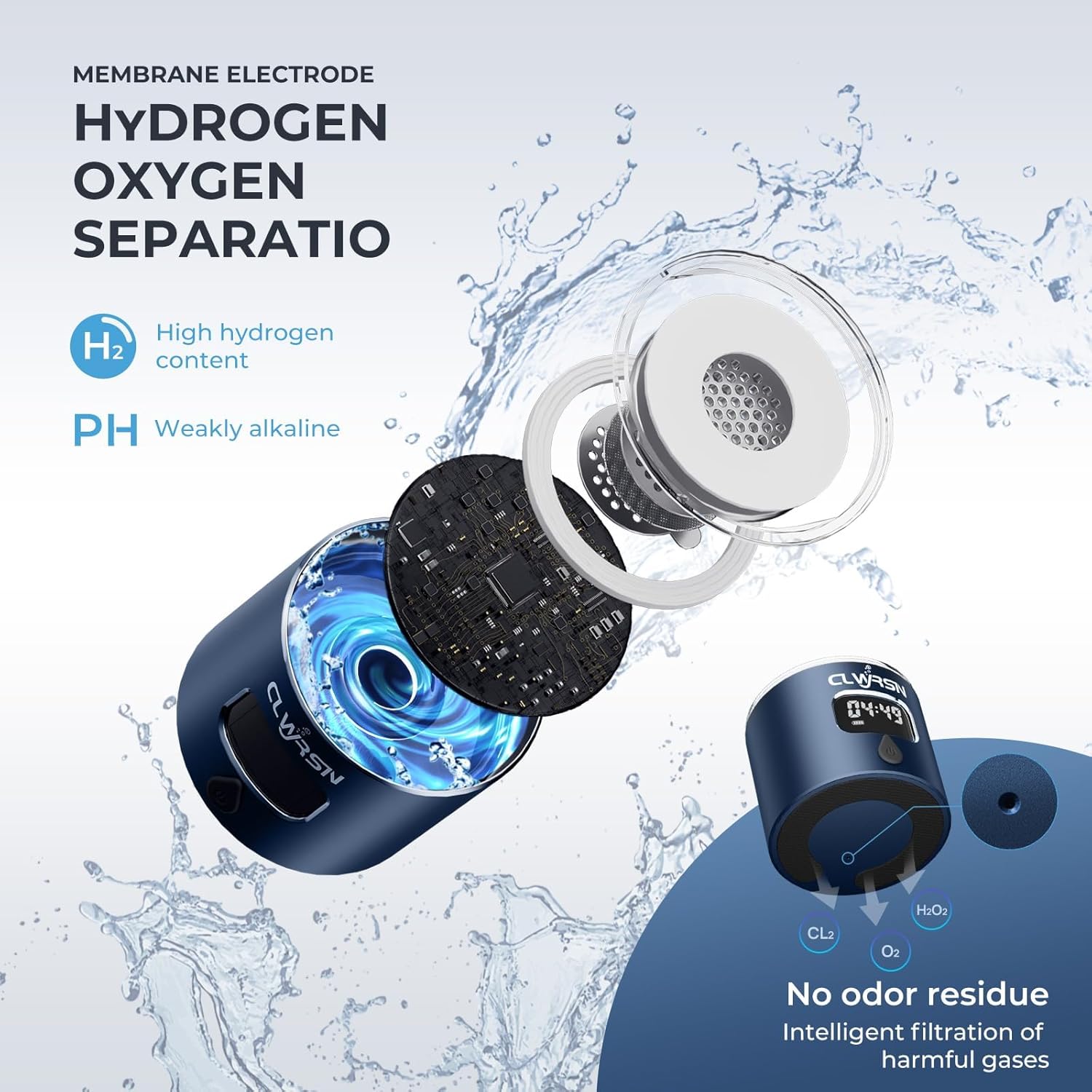 Hydrogen Water Bottle - Advanced Antioxidant Hydration Technology (Light Green)