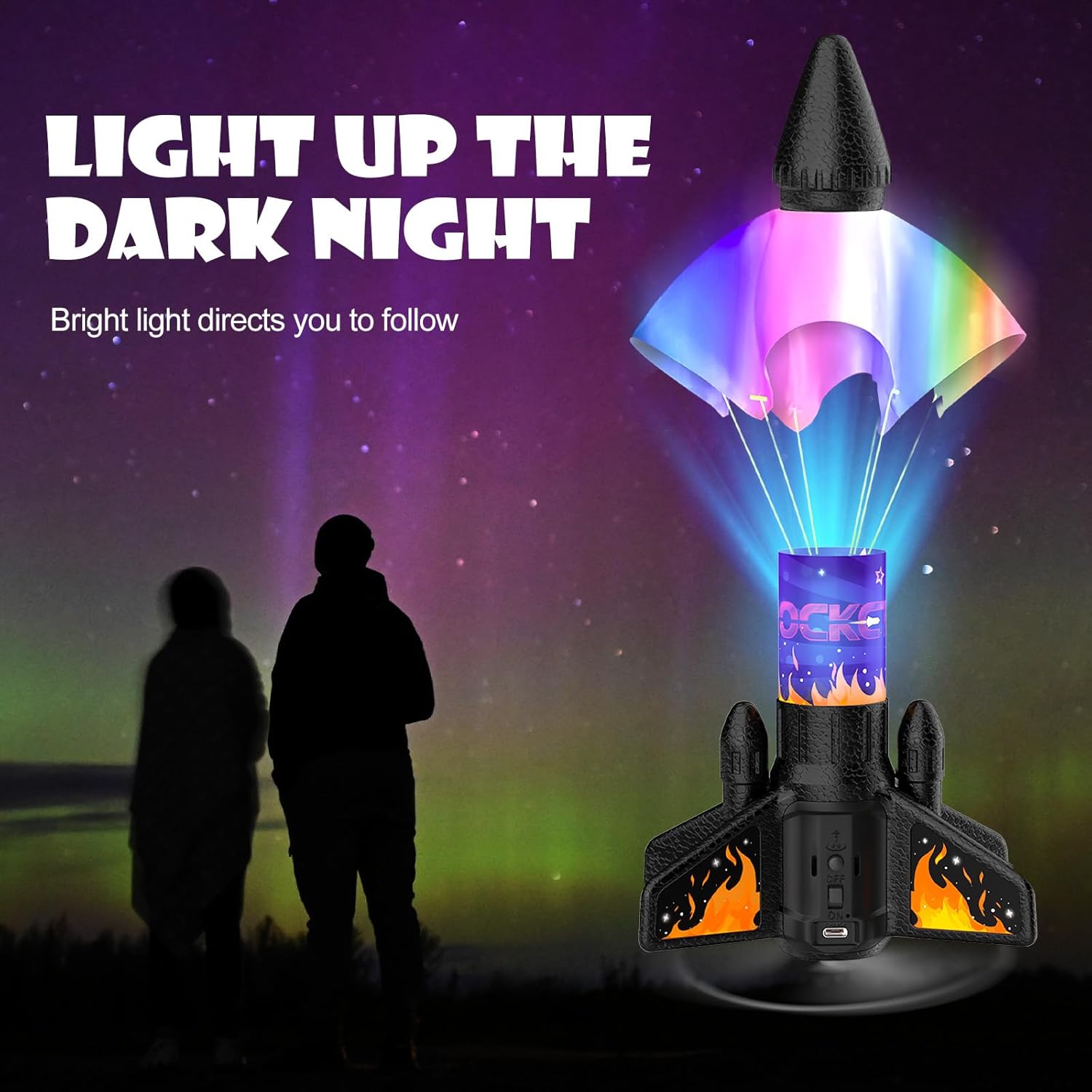 Rocket Launcher for Kids, 200 ft Self Launching Motorized Rocket Toy