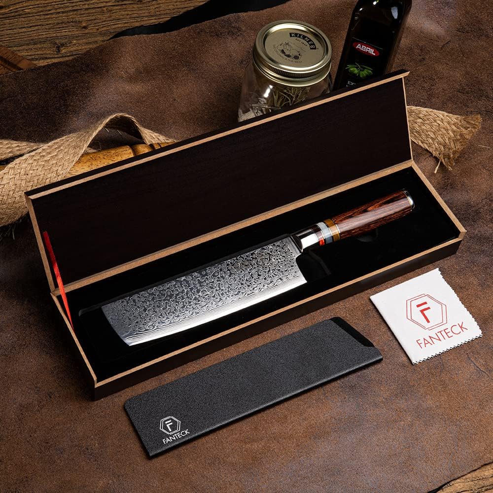 Fanteck 9.5" Kiritsuke Chef Knife,Kitchen Knife Damascus Pro Sharp VG10