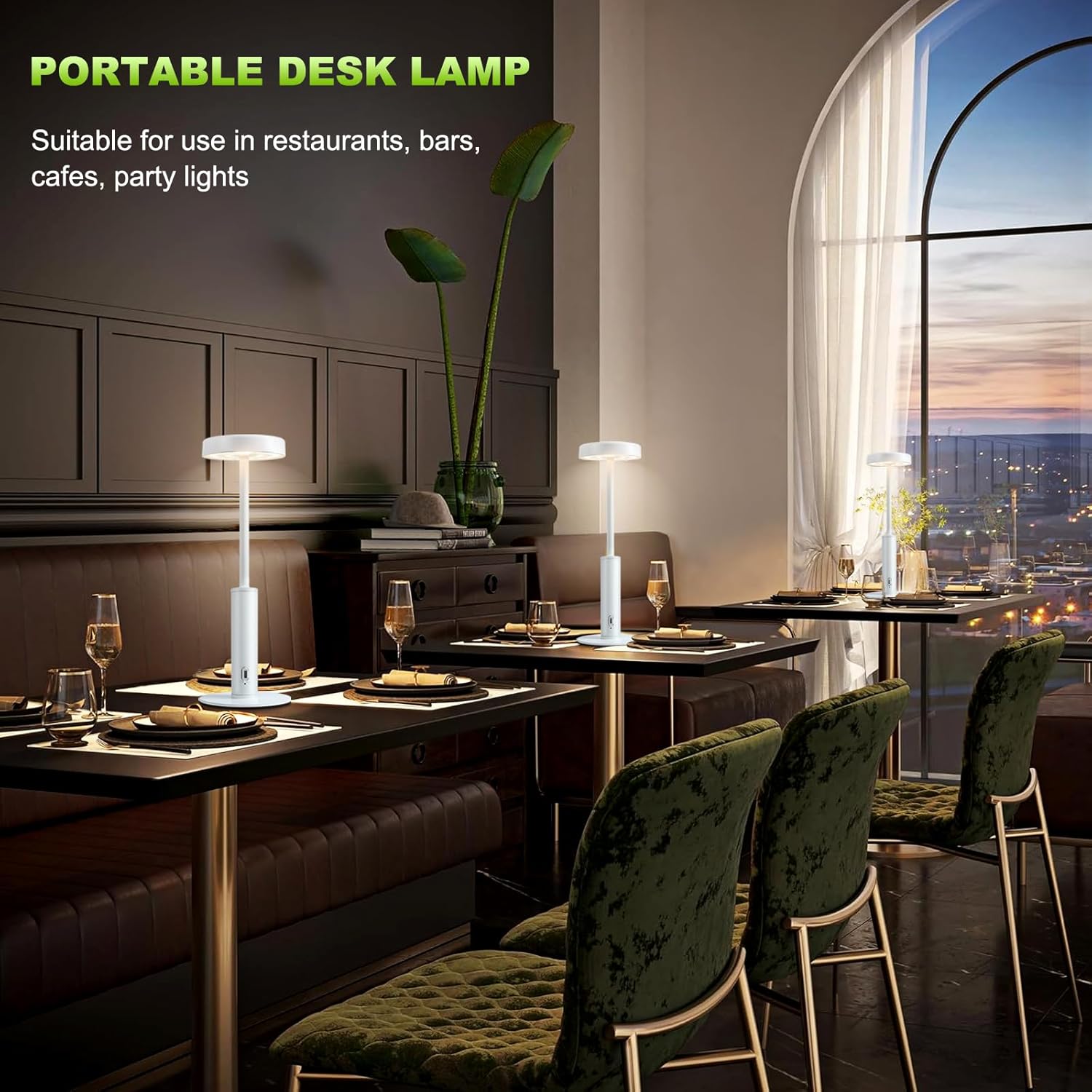 Ascher Cordless Table Lamp, 3 Color Temperatures, 7 RGB Colors