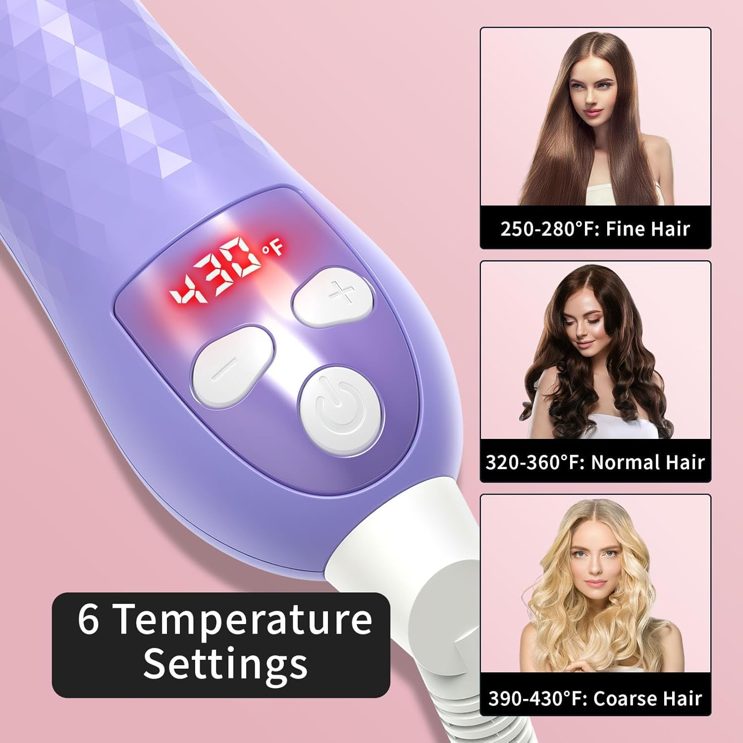 Automatic Rotating Curling Iron for Thin Fine Hair - Beach Waves Hair Curler with Heat Protection