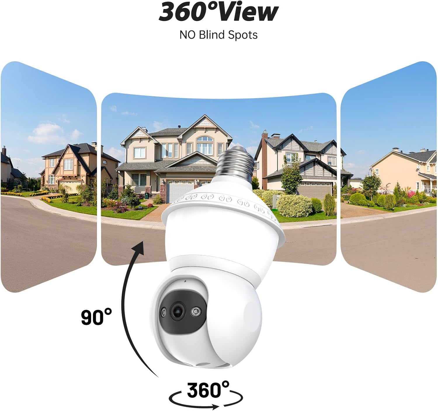 No Go - 3MP Wireless Outdoor Home Bulb Camera 2.4G/5G WiFi Light Bulb Security Camera