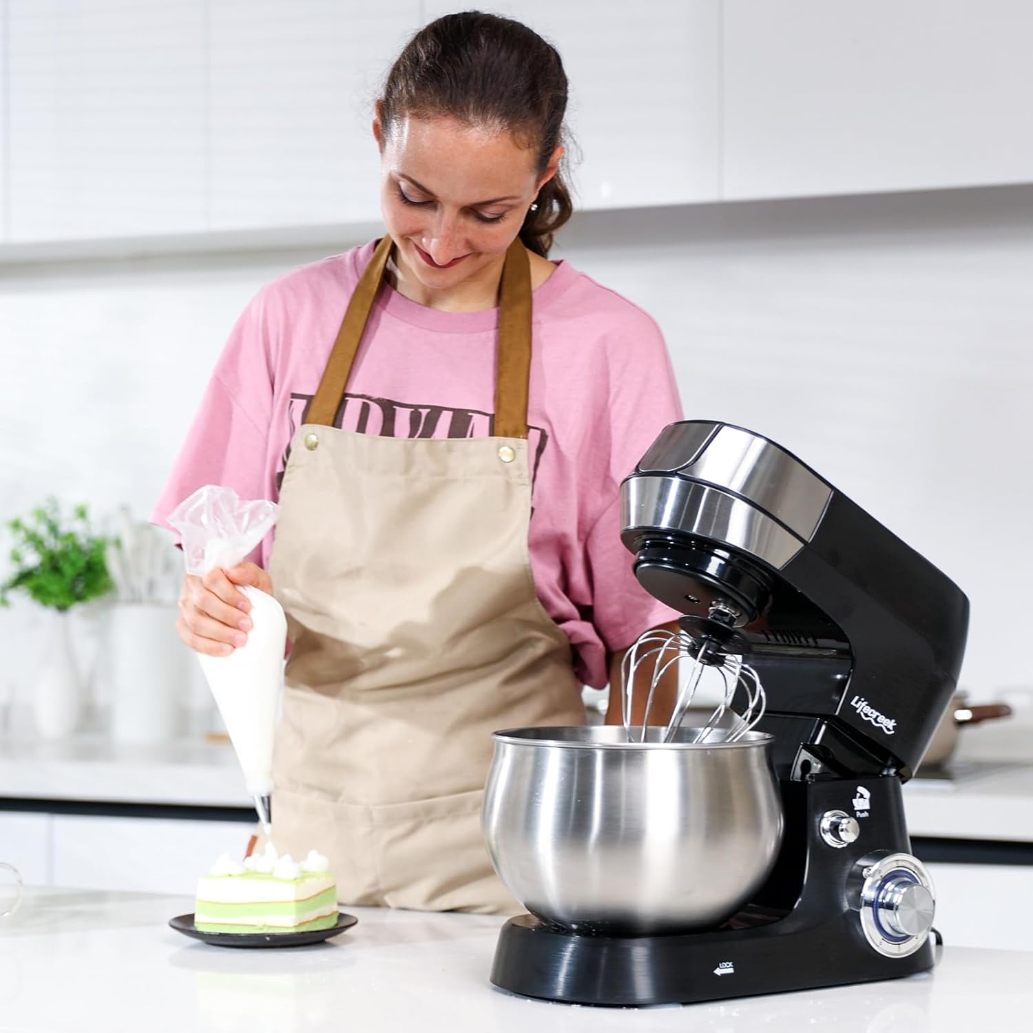 Lifecreek 3-in-1 Stand Mixer combines power and versatility with a 5.3-quart stainless steel bowl and a 660W motor