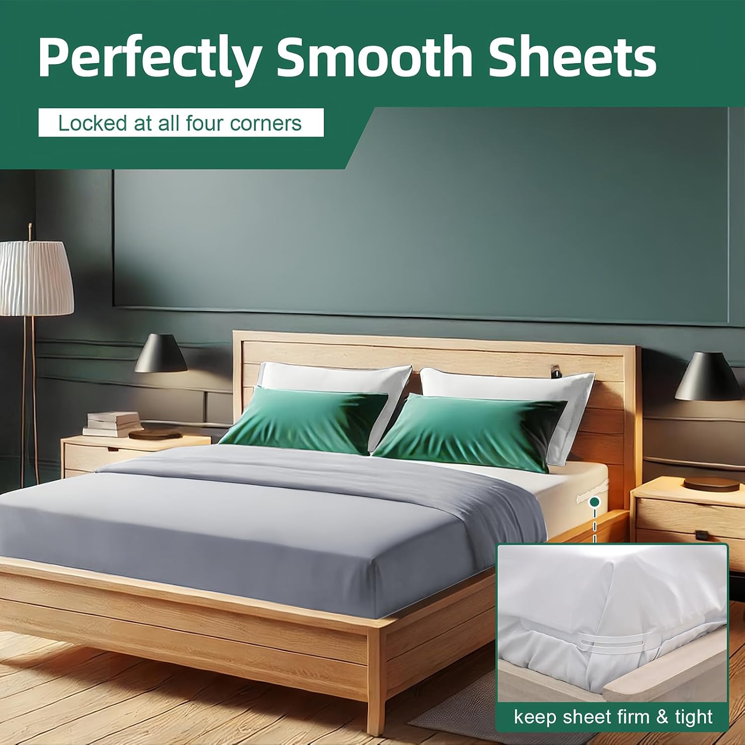 WEXFFU Bed Sheet Holders for Corners Keep Sheets Firm & Tight, Heavy Duty Mattress