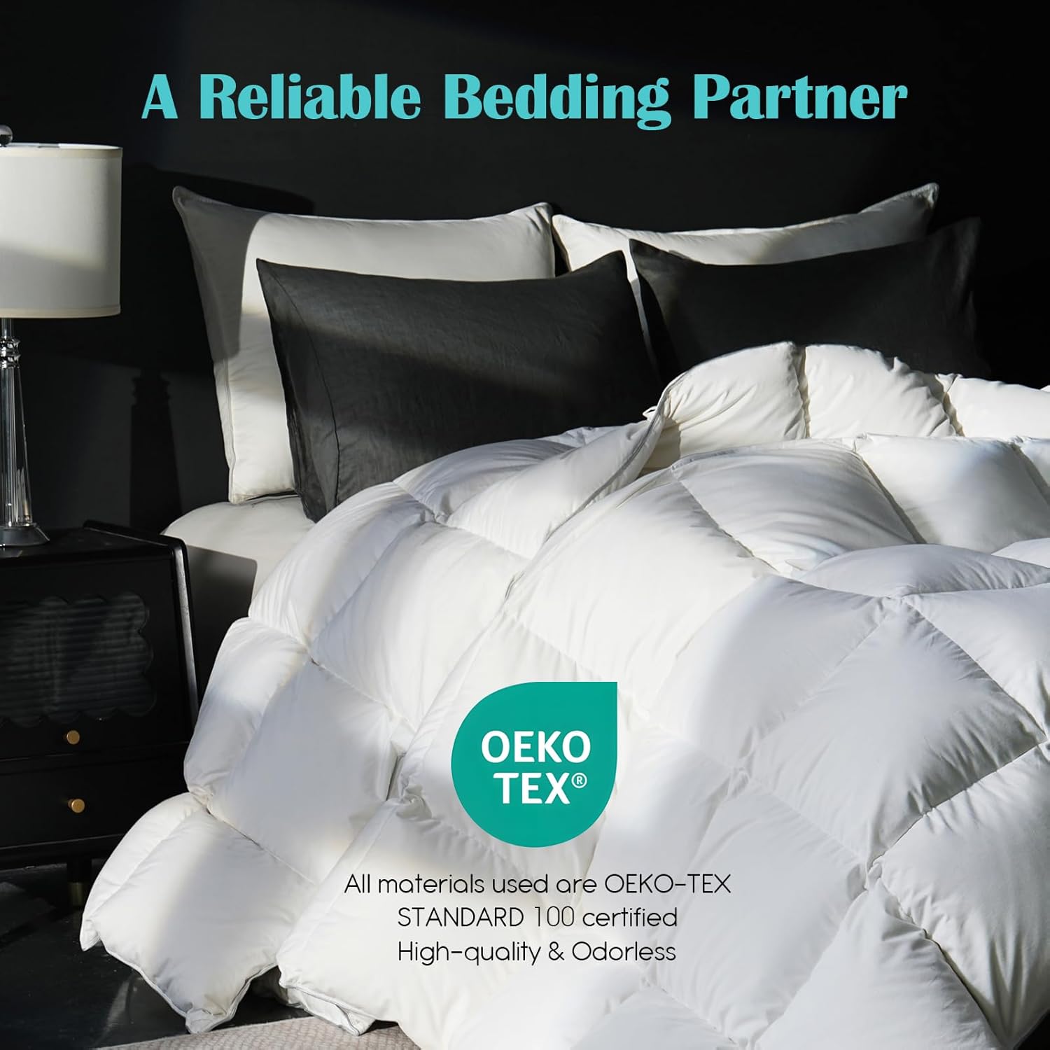 Yalamila California King Comforter 104" x 96" | Feather Down Fiber Fill | OEKO-TEX® Certified | All-Season Use