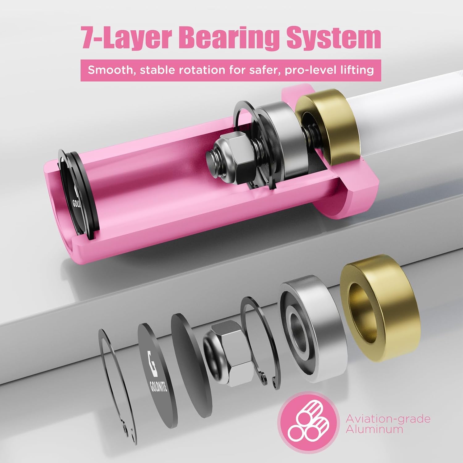 Goldnite Mini Barbell Bar 5.5LB - 4ft Olympic Weight Bar for Beginners & Women