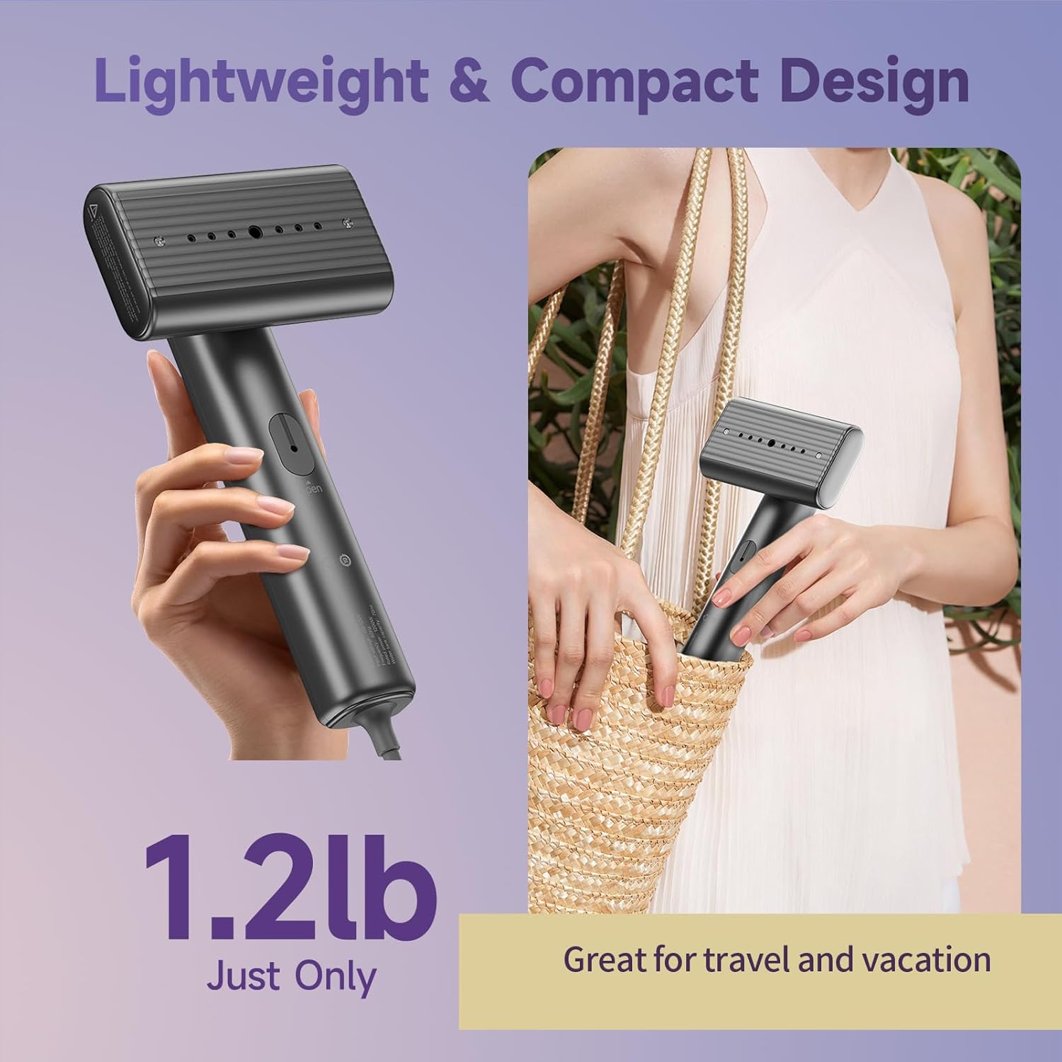 Travel Portable Steamer for clothes - Handheld Steamer for Fabric Clothing Wrinkles, 15s Fast