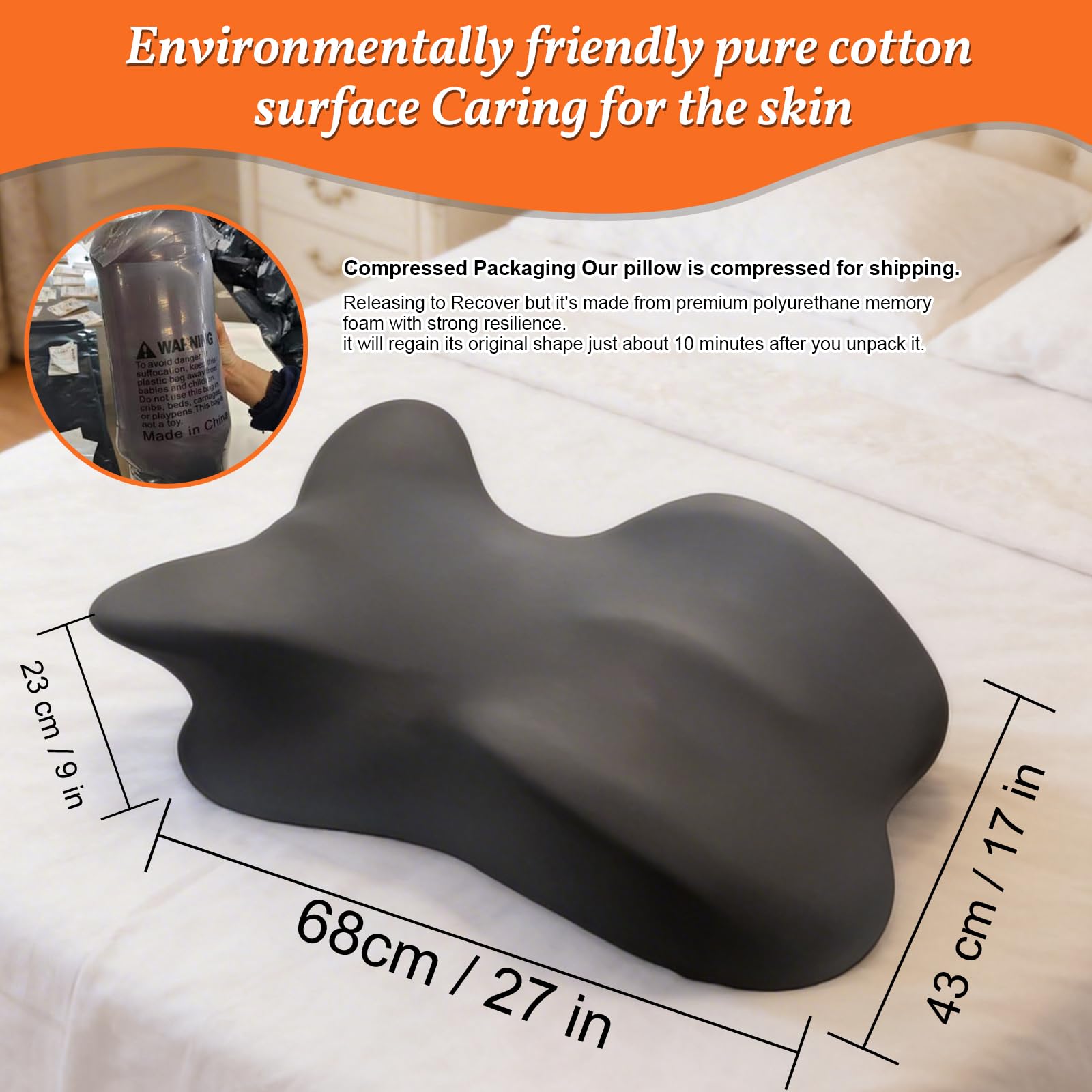 Lock Love Memory Foam Prone Pillow 27x17 260lb Support