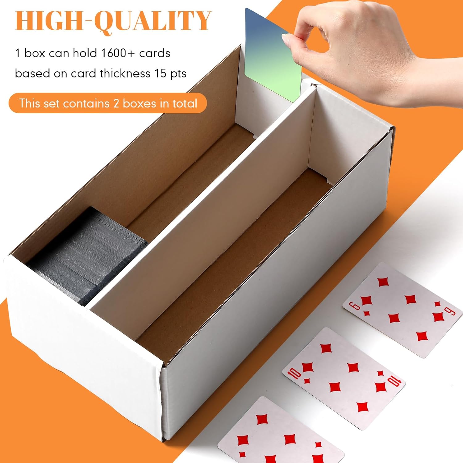 Yexiya 2 Pack 1600 Count Trading/Gaming Card Storage Box 2 Row