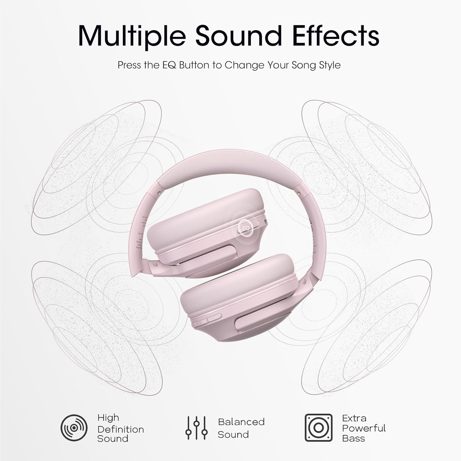 YUMONDEAR Bluetooth Headphones Over Ear, 80H Playtime Wireless Headphone with 3 EQ