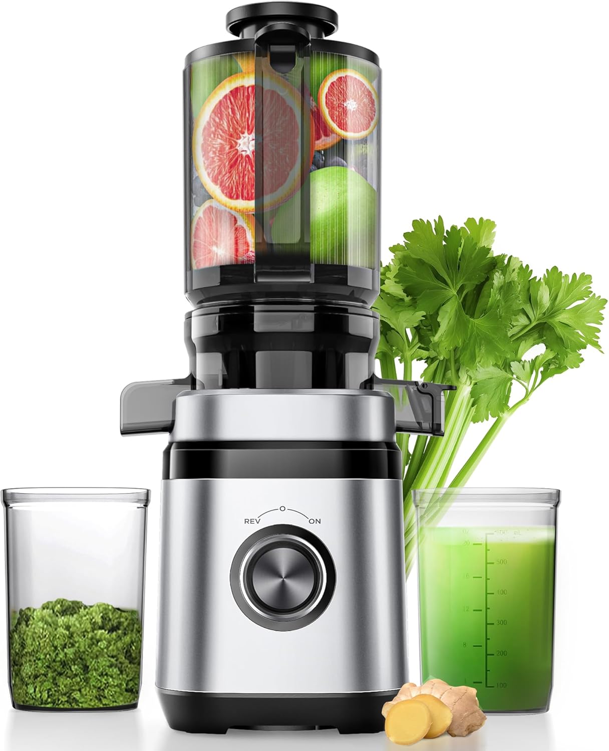 JS2306 Cold Press Juicer (also listed as a 350W slow masticating juicer with a 4.41" wide feed chute)