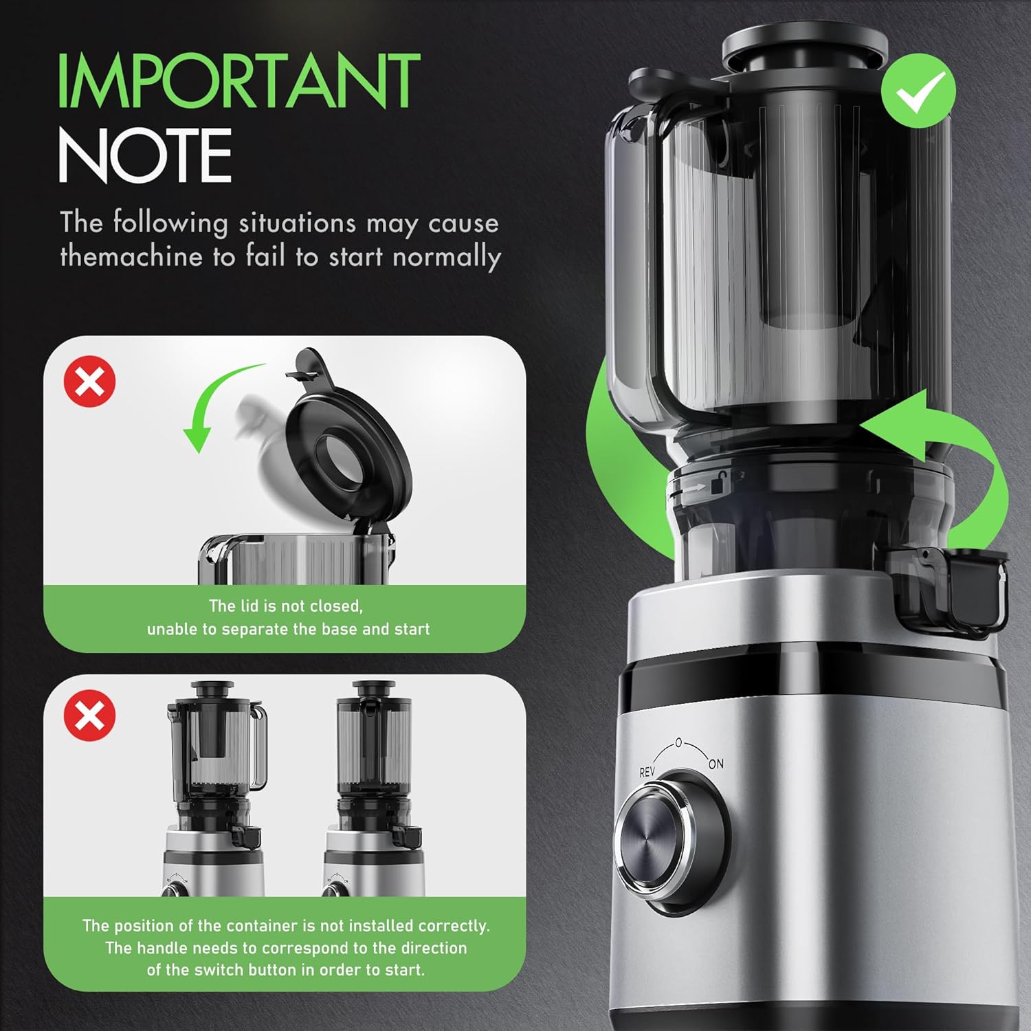 JS2306 Cold Press Juicer (also listed as a 350W slow masticating juicer with a 4.41" wide feed chute)
