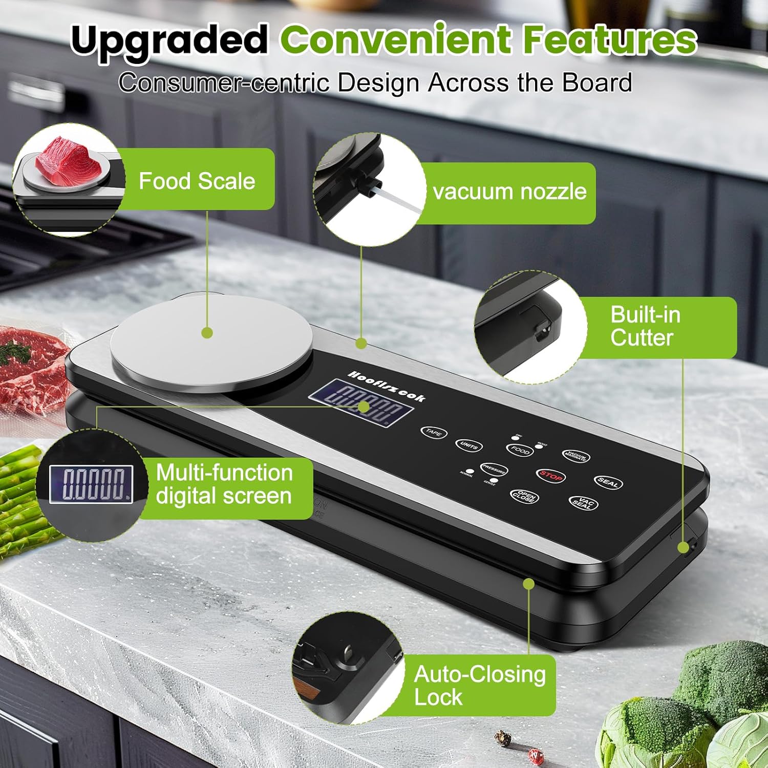 Vacuum Sealer Machine with Food Scale, 10-in-1 Functions