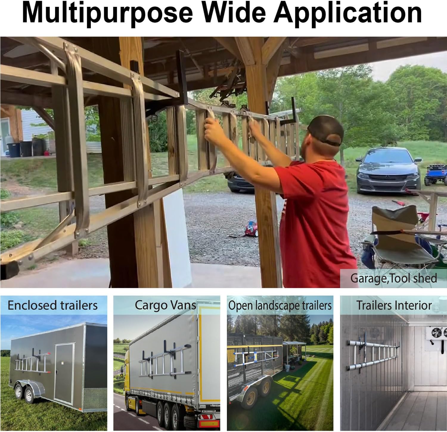 Colorfox trailer ladder rack is crafted from heavy-duty alloy steel