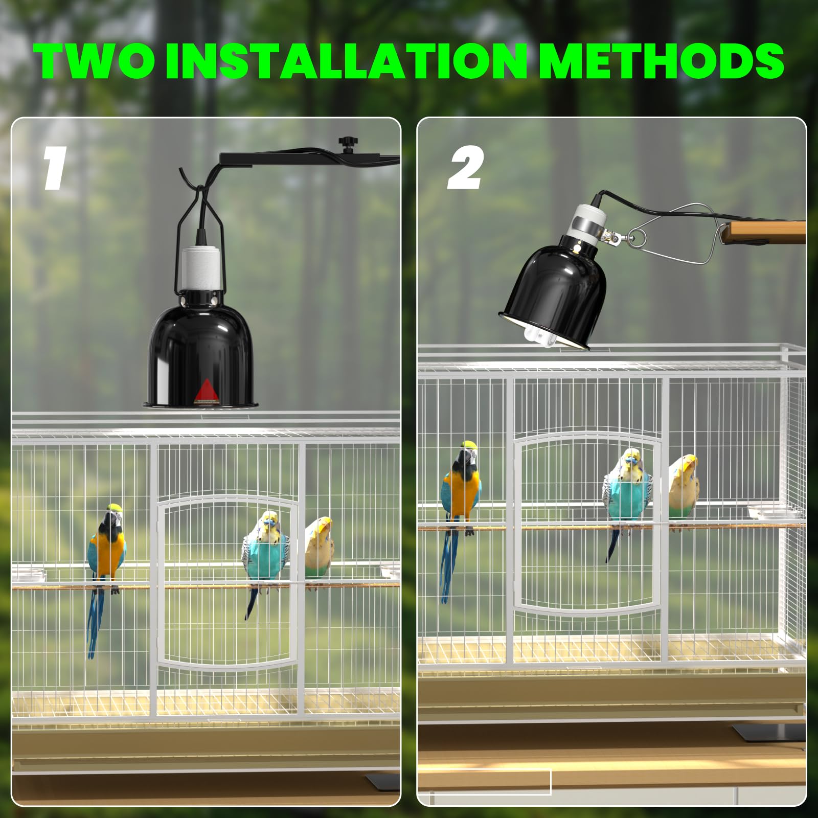 GlowUp Bird Cage Light Fixture + 2.4% UVB 20W Bulb Kit