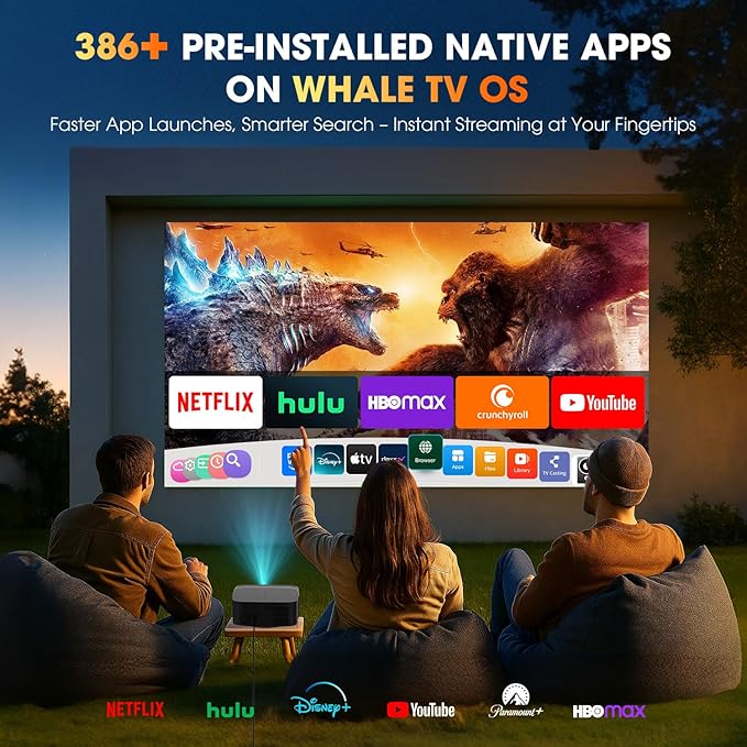 DBPOWER E2 Smart Projector with WiFi and Bluetooth