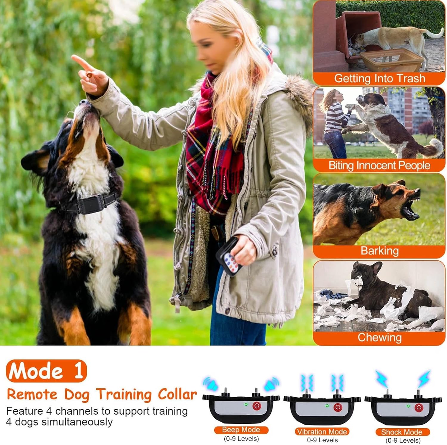 2-in-1 Wireless Dog Fence System - 990FT Range Pet Containment