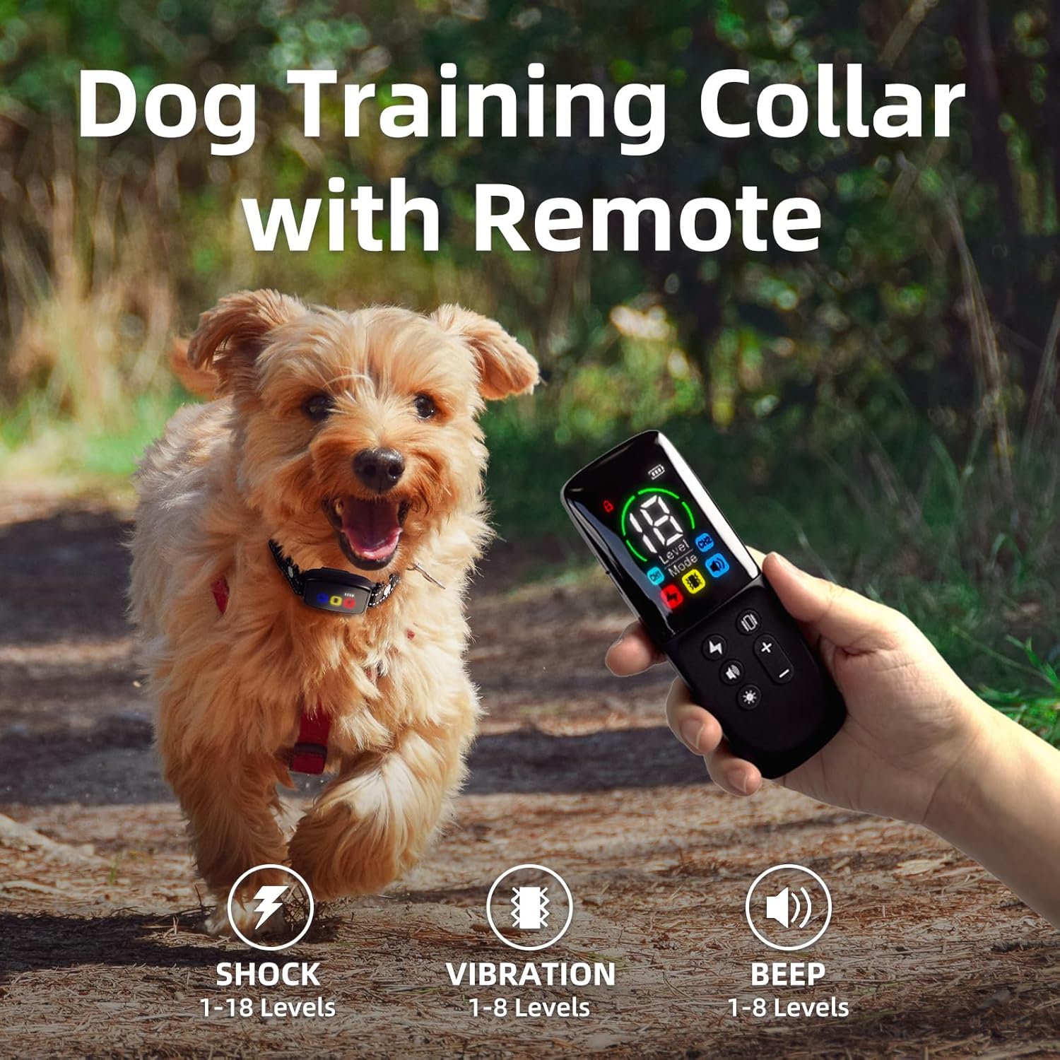 Electronic Dog Barking Training Collar 3 Modes Rechargeable IP67 Waterproof