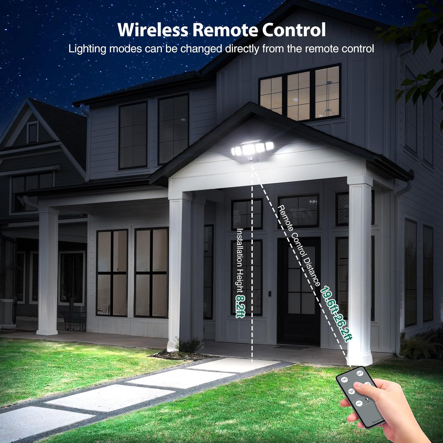 Solar-powered motion sensor flood lights - Omibee OEE215C10 - for gardens, backyards 2 Pack