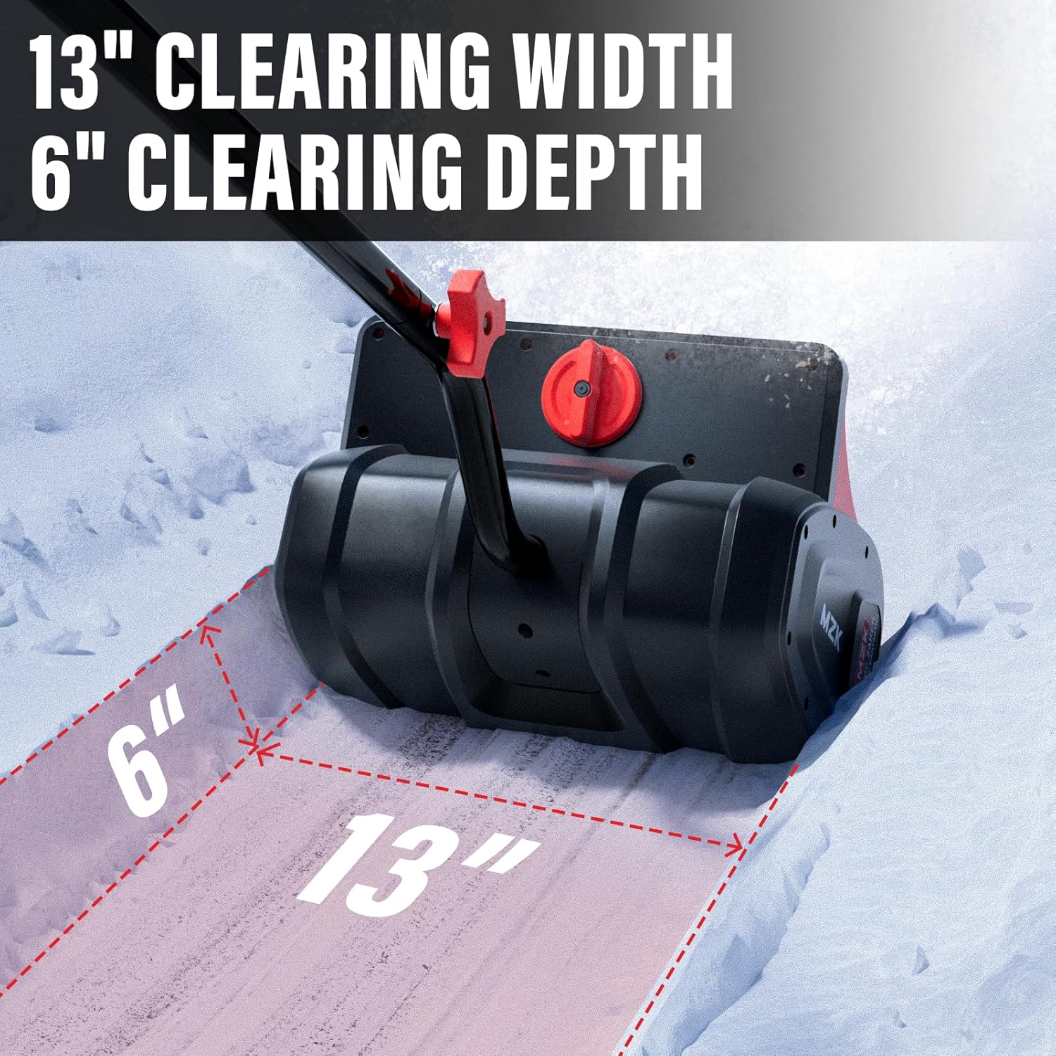 The MZK 20V 13-Inch Cordless Snow Shovel offers efficient snow clearing