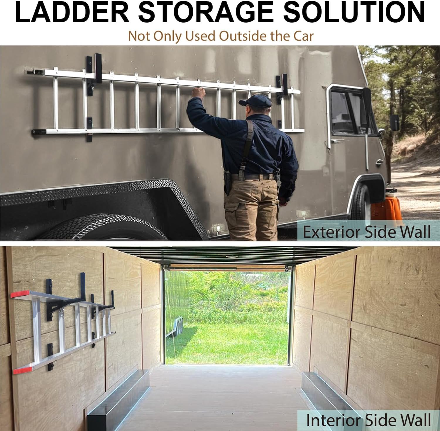 Colorfox trailer ladder rack is crafted from heavy-duty alloy steel