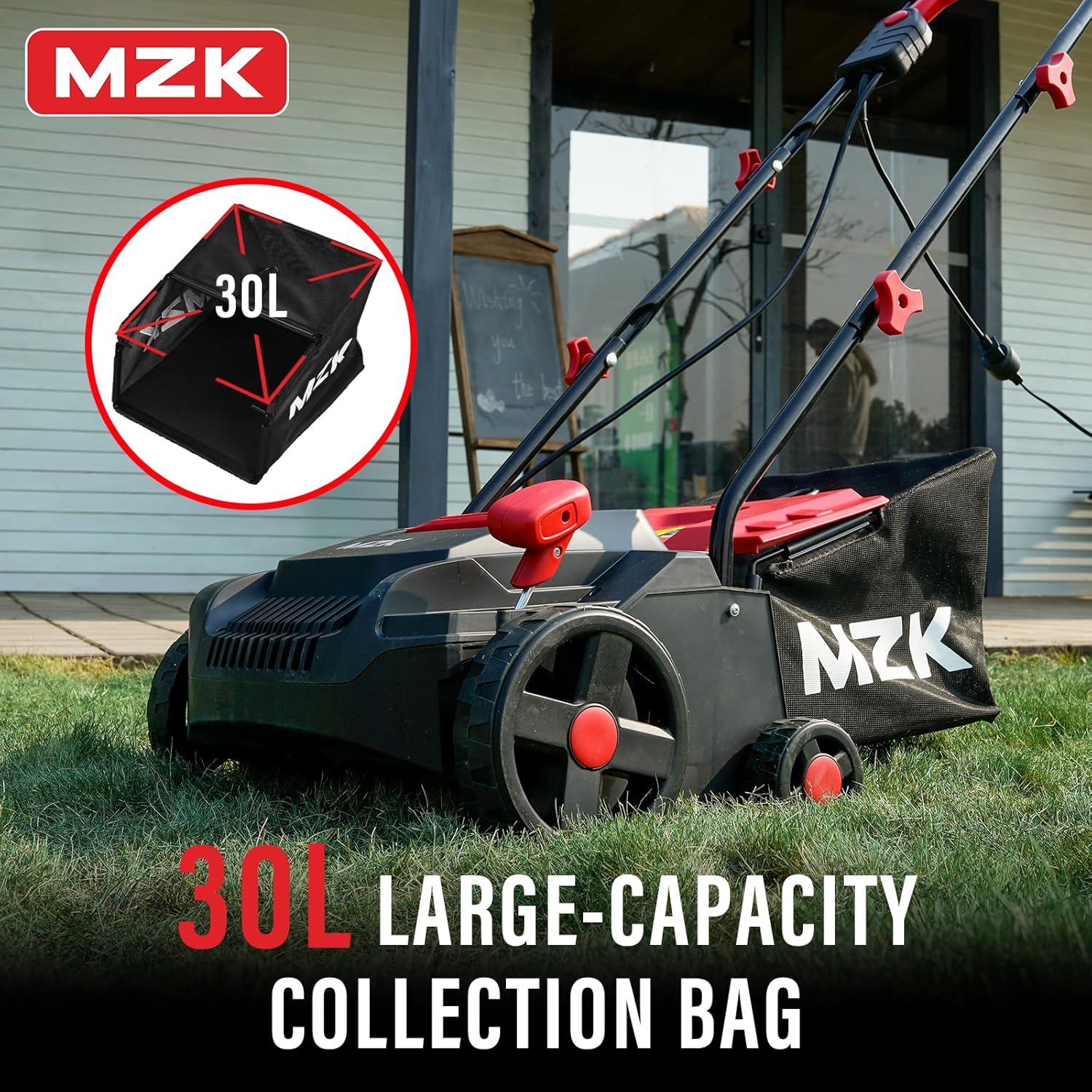 MZK 13-inch electric dethatcher and scarifier combo